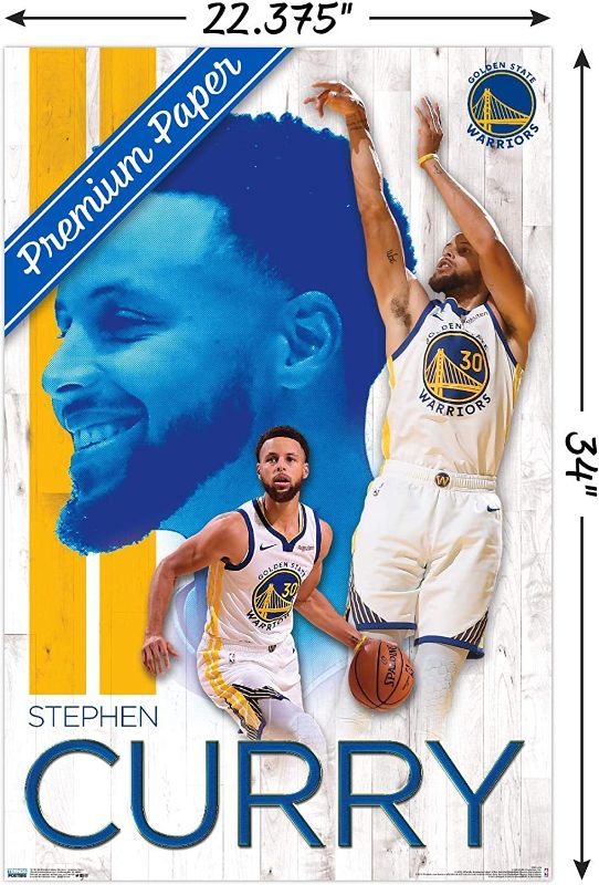 Photo 1 of ***FACTORY SEALED*** Trends International NBA Golden State Warriors - Stephen Curry 19 Wall Poster, 22.375" x 34", Premium Poster & Clip Bundle