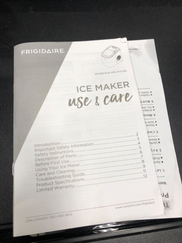 Photo 9 of ***FACTORY SEALED*** FRIGIDAIRE EFIC189-Silver Compact Ice Maker, 26 lb per Day, Silver (Packaging May Vary) Silver Ice Maker ***COSMETIC DAMAGE SEE PHOTOS***