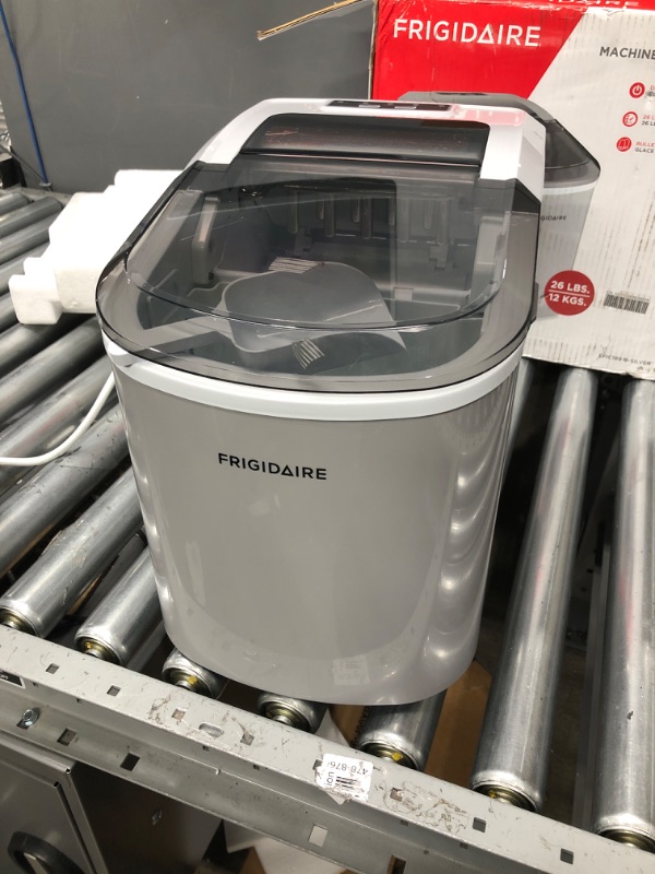 Photo 3 of ***FACTORY SEALED*** FRIGIDAIRE EFIC189-Silver Compact Ice Maker, 26 lb per Day, Silver (Packaging May Vary) Silver Ice Maker ***COSMETIC DAMAGE SEE PHOTOS***