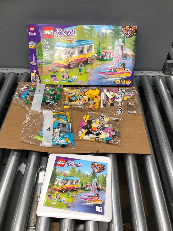 Photo 2 of ***FACTORY SEALED*** LEGO Friends Forest Camper Van and Sailboat 41681 Building Kit; Forest Toy; New 2021 (487 Pieces) Frustration-Free Packaging