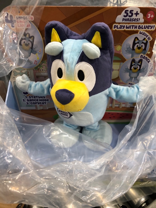 Photo 2 of Bluey Dance and Play 14" Animated Plush | Over 55 Phrases and Songs, Multicolor