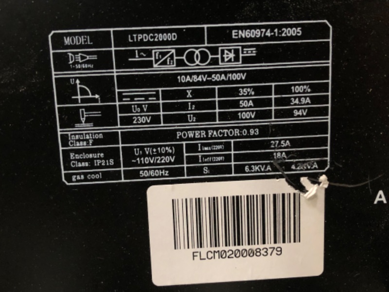 Photo 2 of ***PARTS ONLY*** LOTOS LTPDC2000D Non-Touch Pilot Arc 50A Plasma Cutter 200A Tig Welder & Stick Welder 3 in 1 Combo Welding Machine,½ Inch Clean Cut,Brown & PCS22 Plasma Cutter 