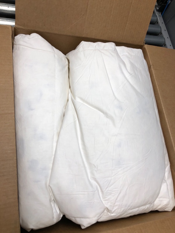 Photo 1 of ***USED*** TOPGREEN Organic Goose Feather Down Comforter Full/Queen Size - All Season Duvet Insert Organic Cotton, Medium Warm Quilted Bed Comforter 55oz Fill Weight with Corner Tabs (90x90, White) Full/Queen White-all-season