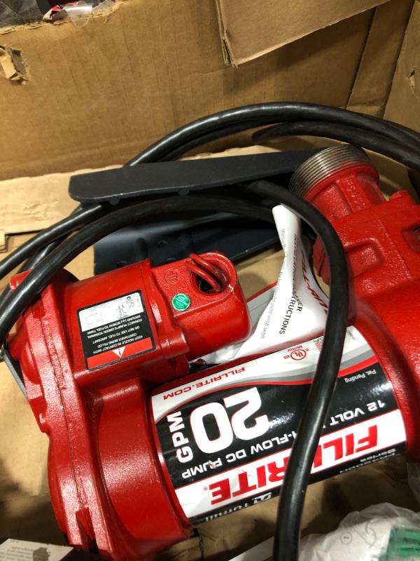 Photo 4 of ***PARTS ONLY*** Fill-Rite FR4210HB 12V 20 GPM Fuel Transfer Pump with Discharge Hose & Automatic Nozzle, Red Gasoline, Diesel, Kerosene, Ethanol & Methanol Blends & Biodiesel FR4210HB Transfer Pump