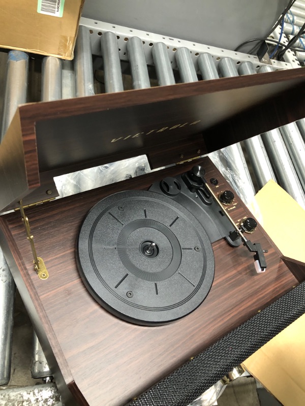 Photo 3 of Victrola's 4-in-1 Highland Bluetooth Record Player with 3-Speed Turntable with FM Radio, Espresso (VTA-330B-ESP)