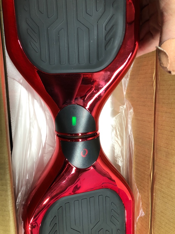 Photo 4 of ***TESTED*** POWERS ON*** TPS Power Sports Electric Hoverboard Self Balancing Scooter for Kids and Adults Hover Board with 6.5" Wheels Built-in Bluetooth Speaker Bright LED Lights UL2272 Certified Chrome Red