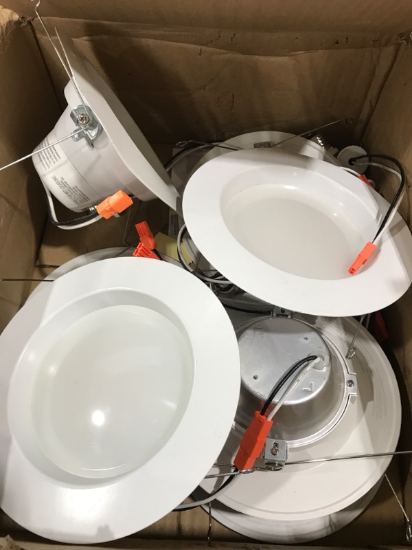 Photo 4 of *USED*Sunco Lighting 12 Pack 5/6 Inch LED Can Lights Recessed Lighting Retrofit, Baffle Trim, Dimmable, 3000K Warm White, 13W=75W, 965 LM, Damp Rated, Replacement Conversion Kit, UL & Energy Star Listed 3000k Warm White 6 inch