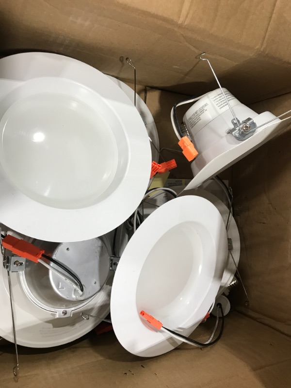 Photo 3 of *USED*Sunco Lighting 12 Pack 5/6 Inch LED Can Lights Recessed Lighting Retrofit, Baffle Trim, Dimmable, 3000K Warm White, 13W=75W, 965 LM, Damp Rated, Replacement Conversion Kit, UL & Energy Star Listed 3000k Warm White 6 inch