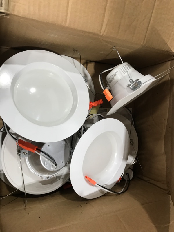 Photo 2 of *USED*Sunco Lighting 12 Pack 5/6 Inch LED Can Lights Recessed Lighting Retrofit, Baffle Trim, Dimmable, 3000K Warm White, 13W=75W, 965 LM, Damp Rated, Replacement Conversion Kit, UL & Energy Star Listed 3000k Warm White 6 inch