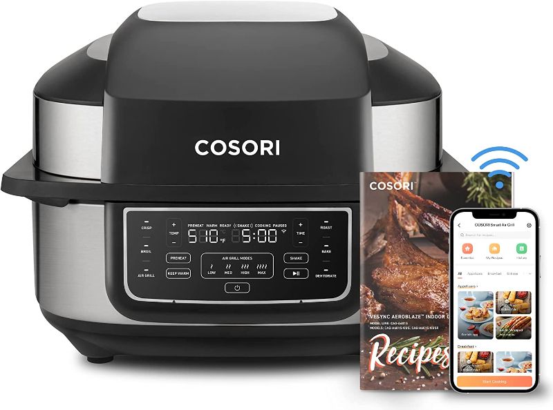 Photo 1 of COSORI Indoor Grill Electric Smokeless Grill Indoor & Smart XL Air Fryer Combo