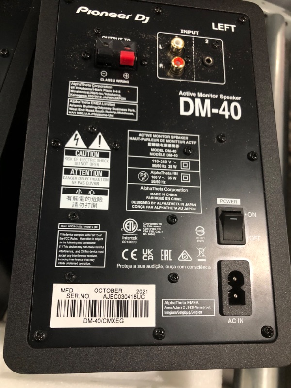 Photo 1 of Pioneer DJ DM-40 - 21W 4" Two-Way Active Monitor - Black (Pair)