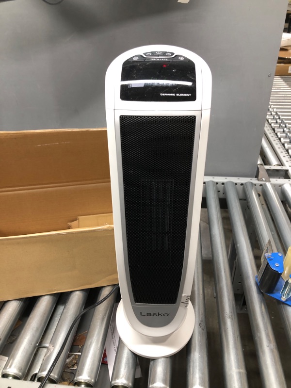 Photo 2 of ***PARTS ONLY***  Lasko Oscillating Digital Ceramic Tower Heater for Home with Overheat Protection, Timer and Remote Control, 22.75 Inches, 1500W, White, 5165
