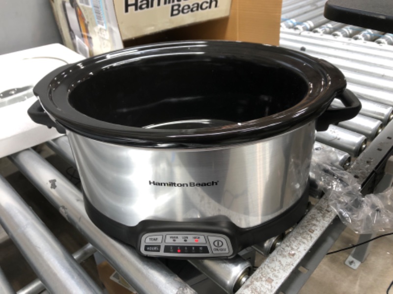 Photo 2 of *** Does not function properly *** Hamilton Beach 7-Quart Programmable Slow Cooker With Flexible Easy Programming, Dishwasher-Safe Crock & Lid, Silver (33473)