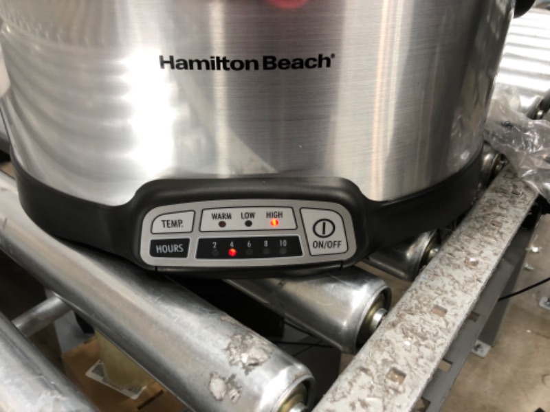 Photo 3 of *** Does not function properly *** Hamilton Beach 7-Quart Programmable Slow Cooker With Flexible Easy Programming, Dishwasher-Safe Crock & Lid, Silver (33473)