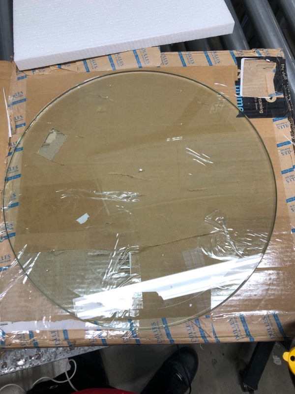 Photo 2 of *USED*16" Inch Round Glass Table Top - Tempered - 1/2" Inch Thick- Beveled Polished 16 inch 1/2" thick - Beveled