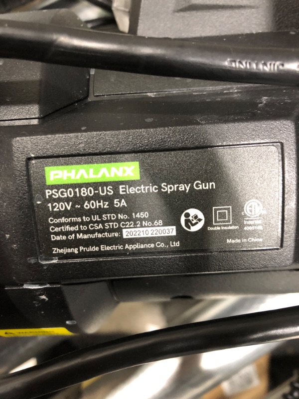 Photo 5 of *USED*Paint Sprayer, PHALANX 700W HVLP Spray Gun, Paint Gun with 10FT Air Hose, 1200ML, 4 Nozzles, 3 Patterns, for Painting Home Interior & Exterior Walls, Ceiling, Fence, Cabinet Stationary Paint Sprayer