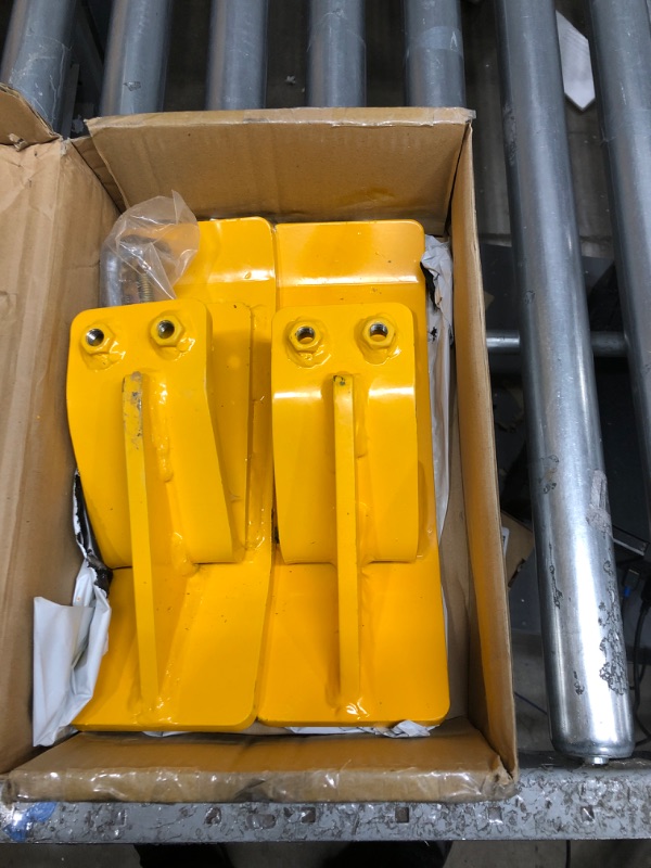 Photo 1 of *USED*Tractor Bucket Protector(Upgraded Version), 2Pcs Ski Edge Protector, Turf Tamer Skid Protector with Grade8.8 Double Lock Nuts and Bolts, Heavy Duty Steel for Snow Removal Spreading Gravel,Yellow
