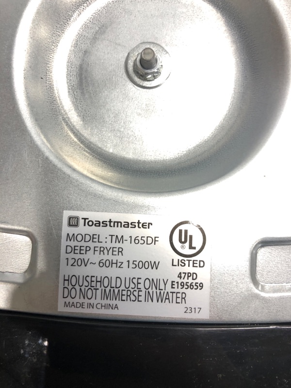 Photo 5 of *USED*Toastmaster TM-165DF 2.5-Liter 1500-Watt Deep Fryer