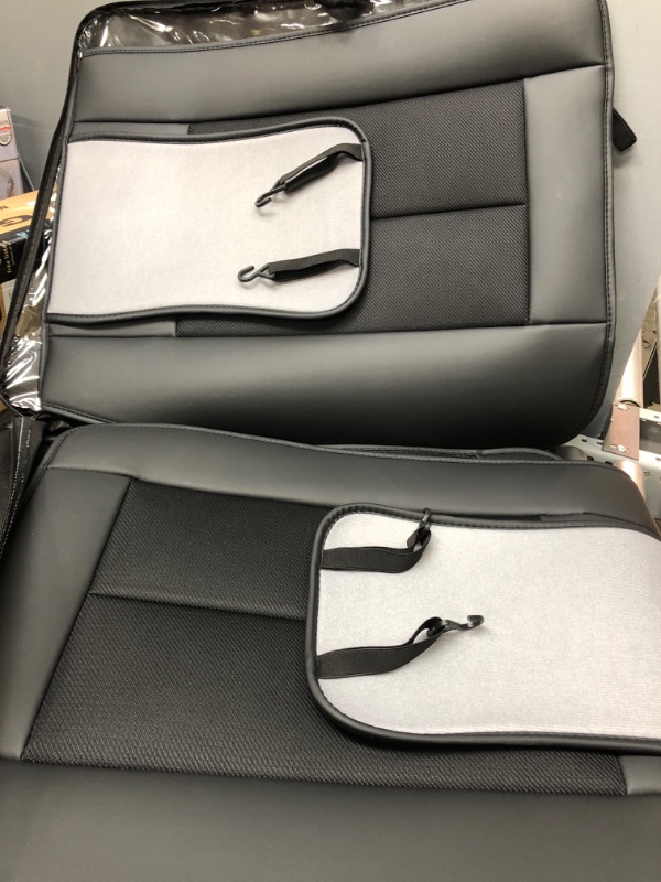 Photo 2 of ***NOT COMPLETE**2ND ROW COVER ONLY***
Coverado Front and Back Seat Covers 4 Pieces, Breathable Fabric&Leather Car Seat Protectors Full Set, Compatible with Most Sedans SUV Pick-up Truck Black FullSet