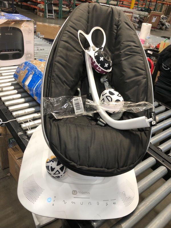 Photo 2 of 4moms mamaRoo 4 Multi-Motion Baby Swing + Safety Strap Fastener, Bluetooth Baby Swing with 5 Unique Motions, Nylon Fabric, Black