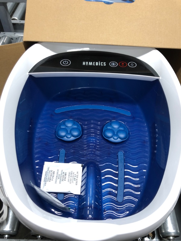 Photo 2 of *** POWERS ON *** HoMedics Shiatsu Bliss Footbath with Heat Boost, Foot Spa Massager, Deep Kneading Pedicure Tub, Vibrating Bubbles with Soothing Heat, Portable at-Home Spa