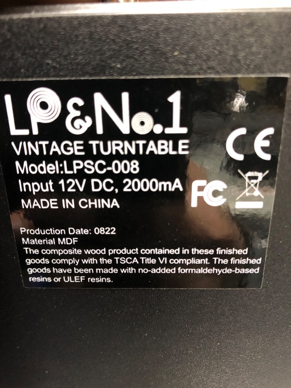 Photo 3 of LP&No.1 Record Player with External Speakers, 3 Speed Vintage Belt-Drive Vinyl Turntable with Bluetooth Playback & Auto-Stop Black Pearl Flash point Black
TURNS ON*