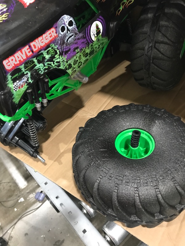 Photo 4 of damaged 
Monster Jam, Official Mega Grave Digger All-Terrain Remote Control Monster Truck with Lights, 1: 6 Scale, Kids Toys for Boys