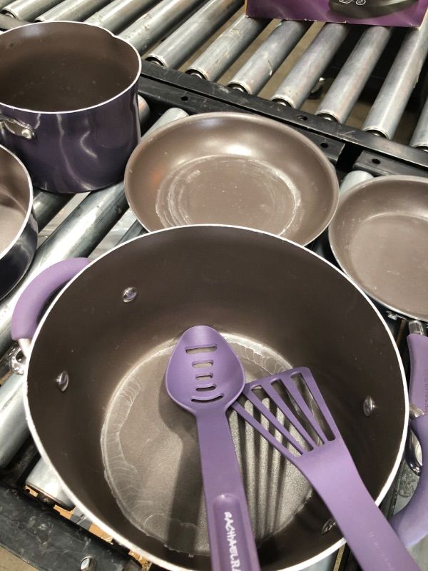 Photo 4 of **SEE NOTES**
Rachael Ray Cucina Nonstick Cookware Pots and Pans Set, 12 Piece, Lavender Lavender Purple Cookware Set