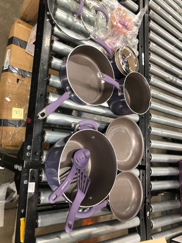 Photo 2 of **SEE NOTES**
Rachael Ray Cucina Nonstick Cookware Pots and Pans Set, 12 Piece, Lavender Lavender Purple Cookware Set