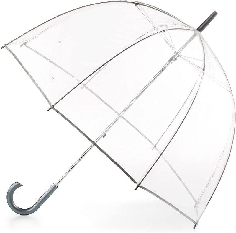 Photo 1 of totes Women's Clear Bubble Umbrella – Transparent Dome Coverage – Large Windproof and Rainproof Canopy – Ideal for Weddings, Proms or Everyday Protection, Clear
