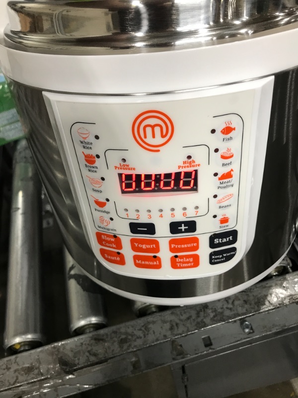 Photo 6 of **** MINOR DENT*** TESTED-POWERS ON*** MasterChef 13-in-1 Pressure Cooker- 6 QT Electric Digital Instant MultiPot w 13 Programmable Functions- High and Low Pressure Slow Non-Stick Pot Cooking Warmer Options, LED Display, Delay Timer, Rice