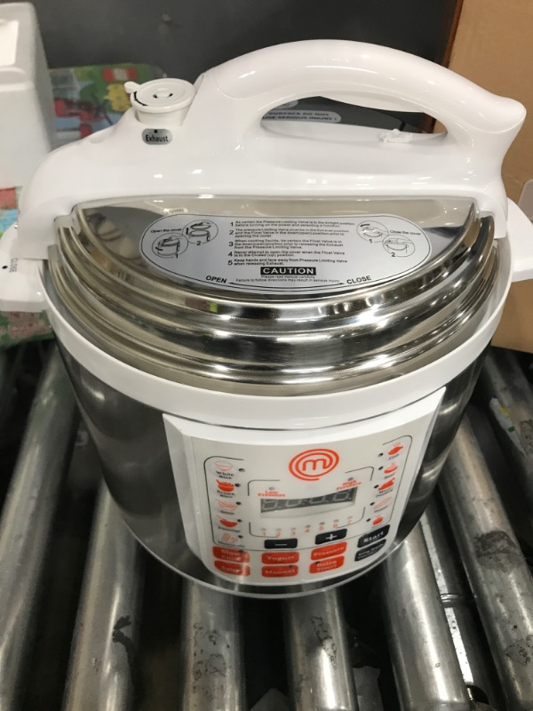 Photo 2 of **** MINOR DENT*** TESTED-POWERS ON*** MasterChef 13-in-1 Pressure Cooker- 6 QT Electric Digital Instant MultiPot w 13 Programmable Functions- High and Low Pressure Slow Non-Stick Pot Cooking Warmer Options, LED Display, Delay Timer, Rice