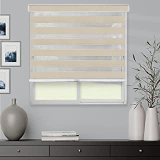 Photo 1 of CHICOLOGY Zebra Blinds , Roller Window Shades , Blinds for Windows , Roller Shades for Windows , Window Shades for Home , Window Shades , Pull Down Shades for Windows , 20" W X 72" H , Basic Pearl
