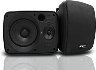 Photo 1 of Pyle Outdoor Waterproof Wireless Bluetooth Speaker - 5.25 Inch Pair 2-Way Weatherproof Wall/Ceiling Mounted Dual Speakers w/Heavy Duty Grill, Universal Mount, Patio, Indoor Use PDWR54BTB (Black) Black 5.25 in 600 Watt