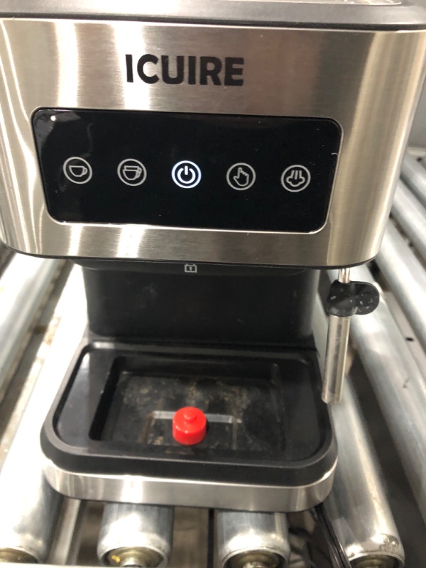 Photo 8 of *USED*ICUIRE Espresso Machine with Milk Frother, 20 Bar Pump Pressure Coffee Machine, 1.5L/50oz Removable Water Tank, 1050W Semi-Automatic Espresso/Latte/Cappuccino Machines for Home Barista, Office Black