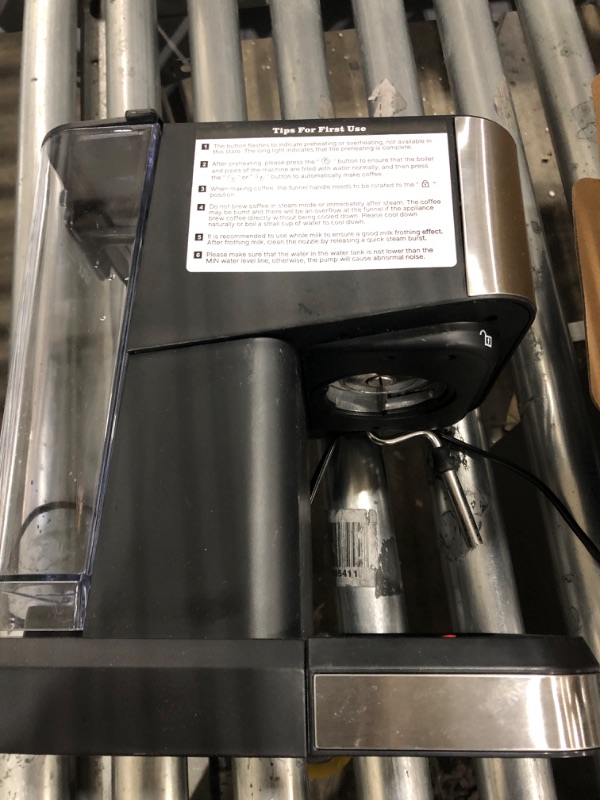 Photo 7 of *USED*ICUIRE Espresso Machine with Milk Frother, 20 Bar Pump Pressure Coffee Machine, 1.5L/50oz Removable Water Tank, 1050W Semi-Automatic Espresso/Latte/Cappuccino Machines for Home Barista, Office Black