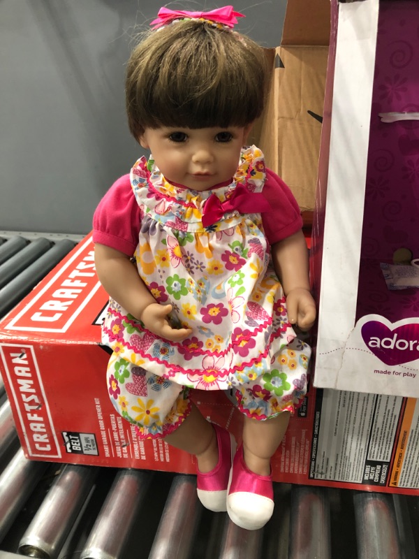 Photo 1 of Adora Realistic Baby Doll Love & Joy Toddler Doll - 20 inch, Soft CuddleMe Vinyl, Brown Hair, Brown Eyes