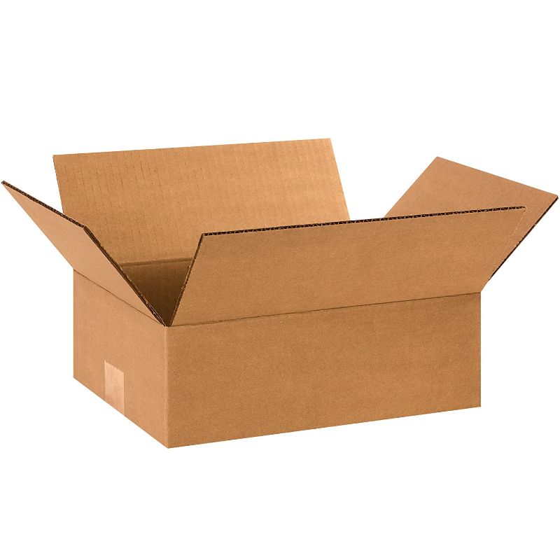 Photo 1 of Partners Brand P1293 Flat Corrugated Boxes, 12"L x 9"W x 3"H, Kraft (Pack of 25)
