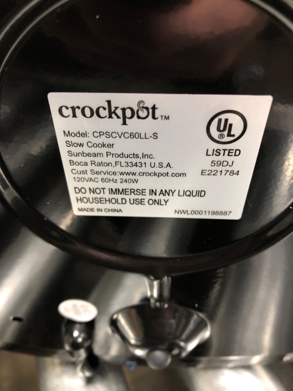 Photo 3 of *Tested* Crock-Pot SCCPVL610-S-A 6-Quart Cook & Carry Programmable Slow Cooker with Digital Timer, Stainless Steel