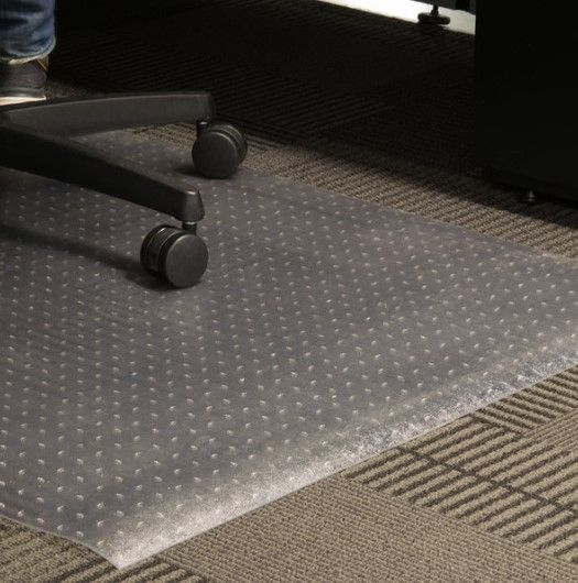 Photo 1 of 2 Set Cactus Mat Anchor-Runner 3' Wide Special Cut Clear Vinyl Heavy-Duty Carpet Protection Runner Mat - 5/16" Thick
