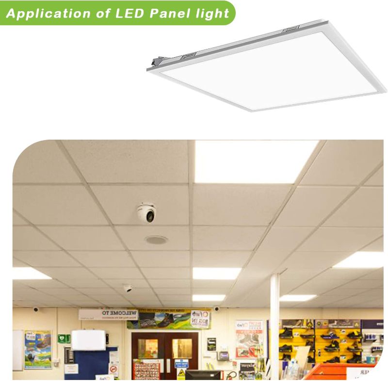 Photo 1 of 2x2 FT White LED Flat Panel Troffer Light, 40W 5000K Recessed Back-Lit Drop Ceiling Light