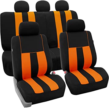 Photo 1 of 2 ITEM BUNDLE 
FH Group Car Seat Covers Full Set Orange Cloth - Universal Fit, Automotive Seat Covers, Low Back Front Seat Covers, Airbag Compatible, Split Bench Rear Seat, Car Seat Cover for SUV, Sedan, Van
FH Group F14407ORANGE Universal Fit Premium Car