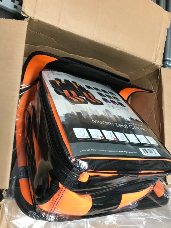 Photo 1 of 2 ITEM BUNDLE 
FH Group Car Seat Covers Full Set Orange Cloth - Universal Fit, Automotive Seat Covers, Low Back Front Seat Covers, Airbag Compatible, Split Bench Rear Seat, Car Seat Cover for SUV, Sedan, Van
FH Group F14407ORANGE Universal Fit Premium Car