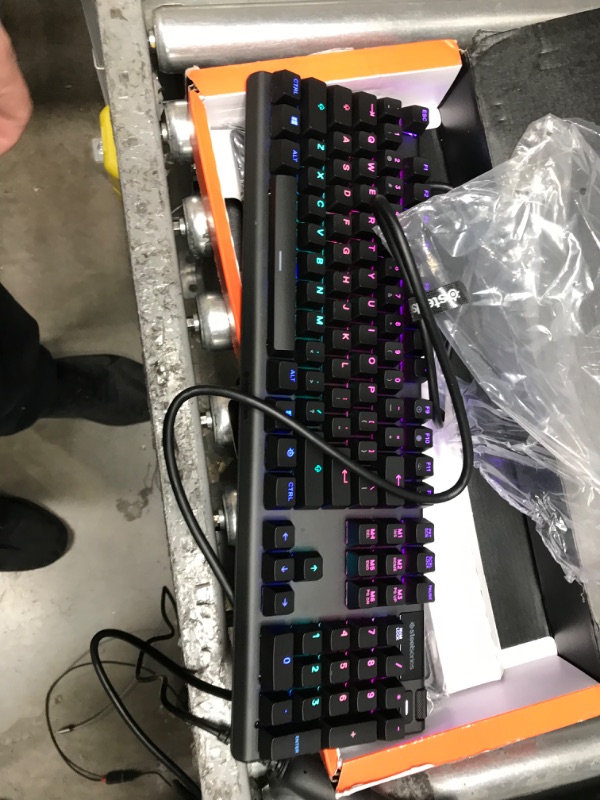 Photo 2 of SteelSeries Apex 7 Mechanical Gaming Keyboard – OLED Smart Display – USB Passthrough and Media Controls – Tactile and Clicky – RGB Backlit (Blue Switch)
