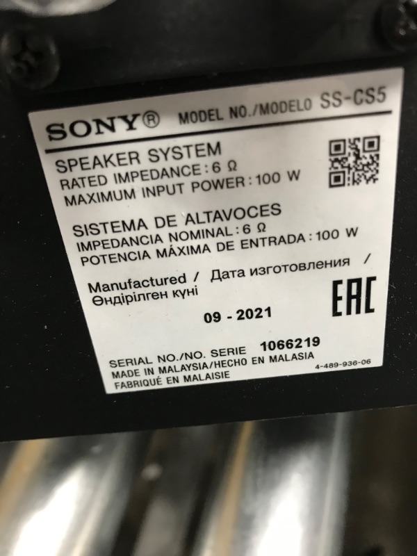 Photo 8 of Sony SSCS5 3-Way 3-Driver Bookshelf Speaker System (Pair) - Black