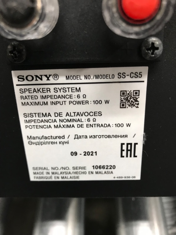 Photo 6 of Sony SSCS5 3-Way 3-Driver Bookshelf Speaker System (Pair) - Black