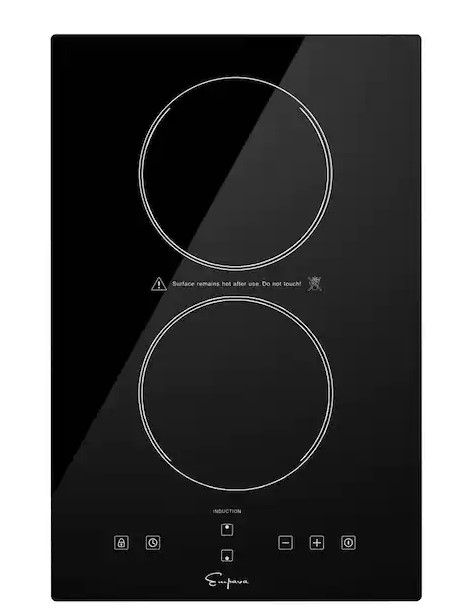 Photo 1 of 12 in. Electric Modular Induction Cooktop Smooth Surface in Black with 2 Elements
