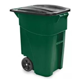 Photo 1 of 2pk-Rubbermaid® Recycling Container with Wheels - 50 Gallon, Green
