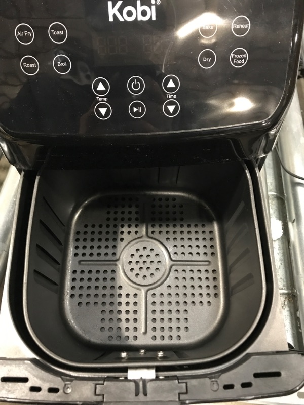 Photo 3 of -USED FOR PARTS-
Kobi Air Fryer, XL 5.8 Quart,1700-Watt Electric Hot Air Fryers Oven & Oilless Cooker, LED Display, 8 Preset Programs, Shake Reminder, for Roasting, Nonstick Basket, ETL Listed (100 Recipes Book Included) (Black)
