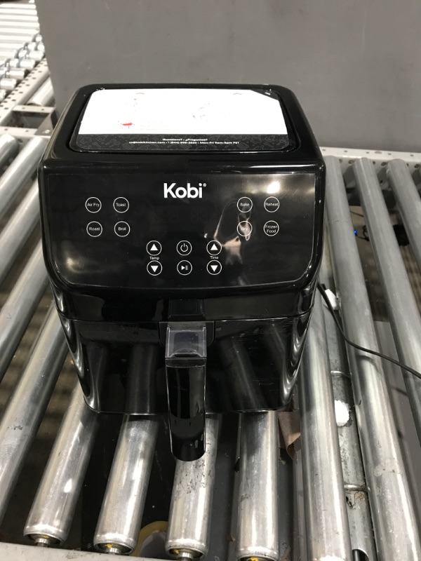 Photo 2 of -USED FOR PARTS-
Kobi Air Fryer, XL 5.8 Quart,1700-Watt Electric Hot Air Fryers Oven & Oilless Cooker, LED Display, 8 Preset Programs, Shake Reminder, for Roasting, Nonstick Basket, ETL Listed (100 Recipes Book Included) (Black)
